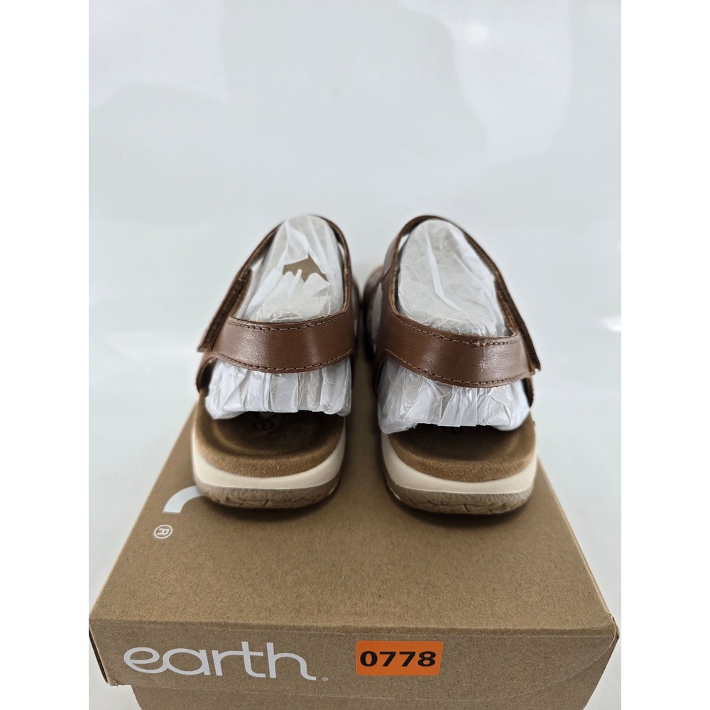 Earth Origins Sylo Sandals Womens 7 Brown Laser Cut Hook Loop Straps - New - Picture 6 of 9